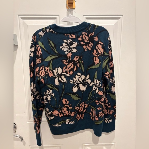 Roller Rabbit Arandra Floral Wool Sweater Crew Neck Size L - Picture 3 of 6